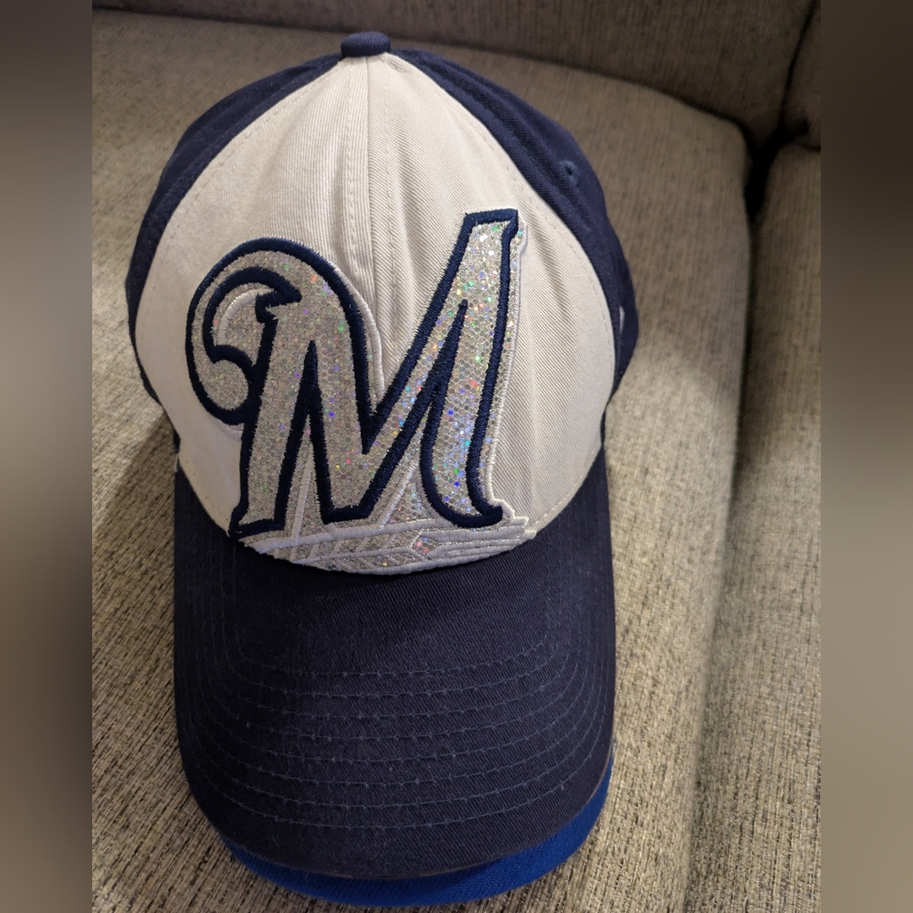 Women's Milwaukee Brewers Navy and White Baseball Cap
